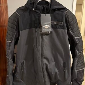 Harley-Davidson Men's Black and Gray Jacket